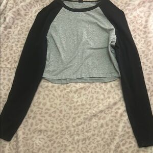 Grey and Black crop top